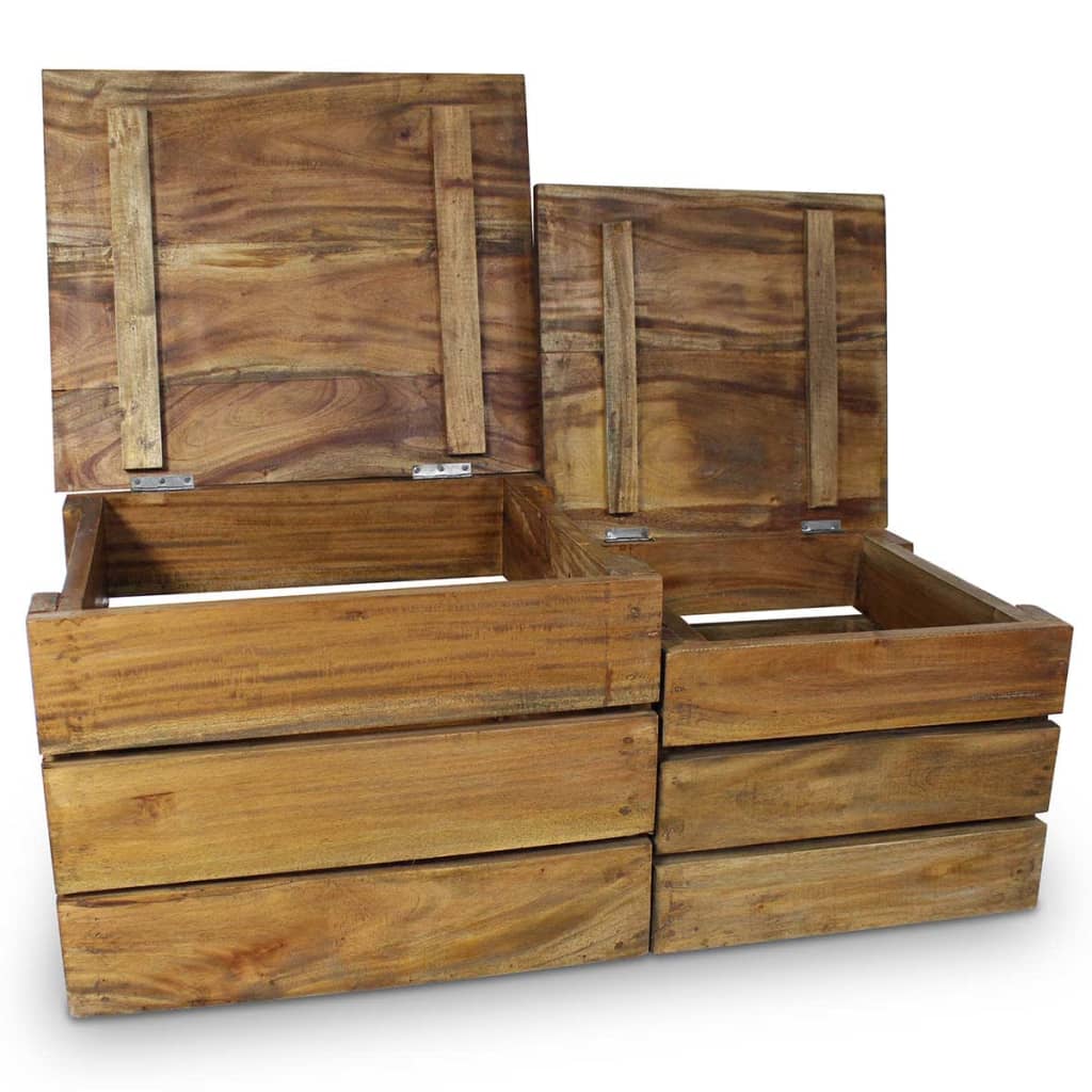 Storage Crate Set 2 Pieces Solid Reclaimed Wood- Storage Chests - HomeShopIreland - Home Shop Ireland - Storage Chests - Storage Crate Set 2 Pieces Solid Reclaimed Wood
