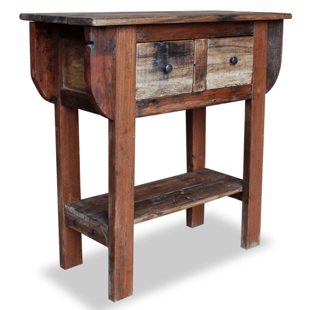 Console Table Solid Reclaimed Wood 80x35x80 cm- End Tables - HomeShopIreland - Home Shop Ireland - End Tables - Console Table Solid Reclaimed Wood 80x35x80 cm