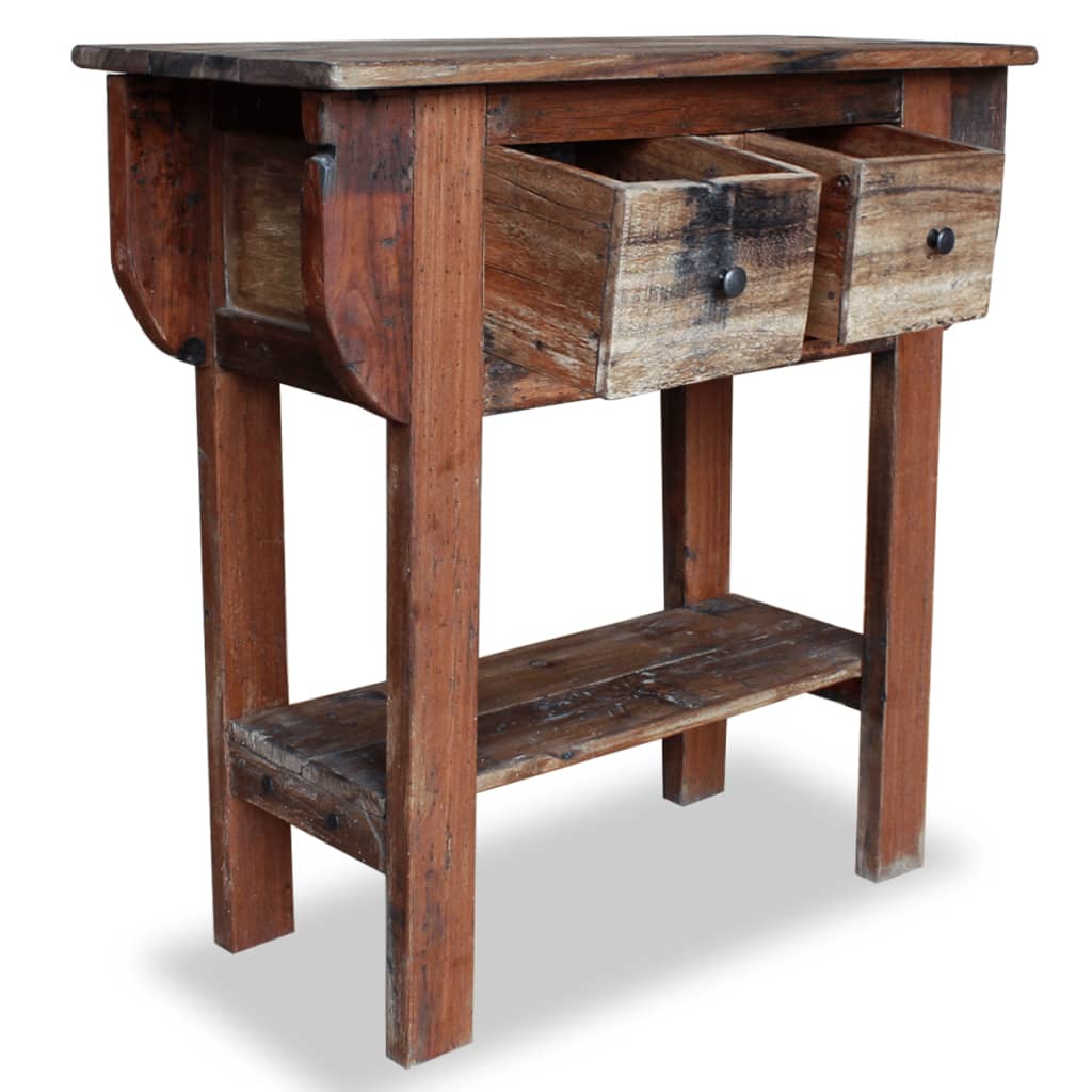 Console Table Solid Reclaimed Wood 80x35x80 cm- End Tables - HomeShopIreland - Home Shop Ireland - End Tables - Console Table Solid Reclaimed Wood 80x35x80 cm