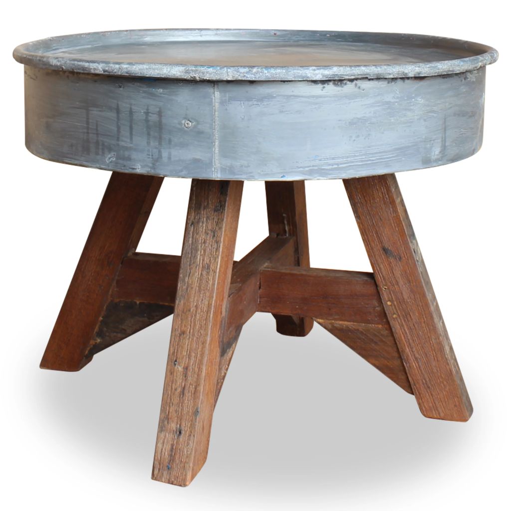 Coffee Table Solid Reclaimed Wood 60x45 cm Silver- Coffee Tables - HomeShopIreland - Home Shop Ireland - Coffee Tables - Coffee Table Solid Reclaimed Wood 60x45 cm Silver