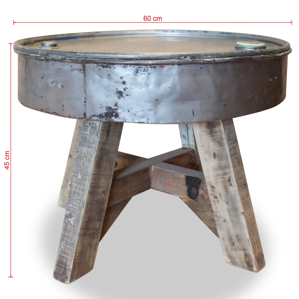 Coffee Table Solid Reclaimed Wood 60x45 cm Silver- Coffee Tables - HomeShopIreland - Home Shop Ireland - Coffee Tables - Coffee Table Solid Reclaimed Wood 60x45 cm Silver