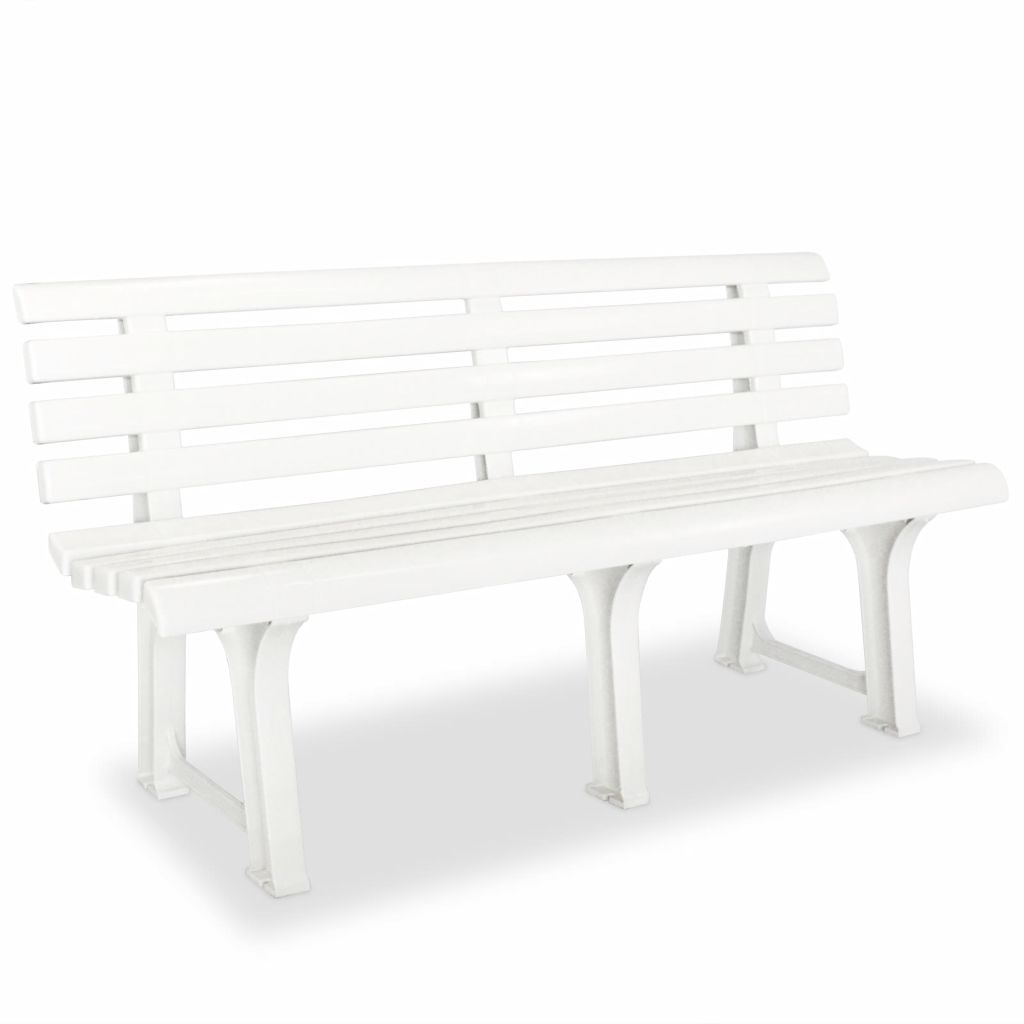 Garden Bench 145,5 cm Plastic White- Outdoor Benches - HomeShopIreland - Home Shop Ireland - Outdoor Benches - Garden Bench 145,5 cm Plastic White