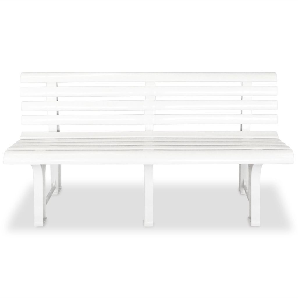 Garden Bench 145,5 cm Plastic White- Outdoor Benches - HomeShopIreland - Home Shop Ireland - Outdoor Benches - Garden Bench 145,5 cm Plastic White