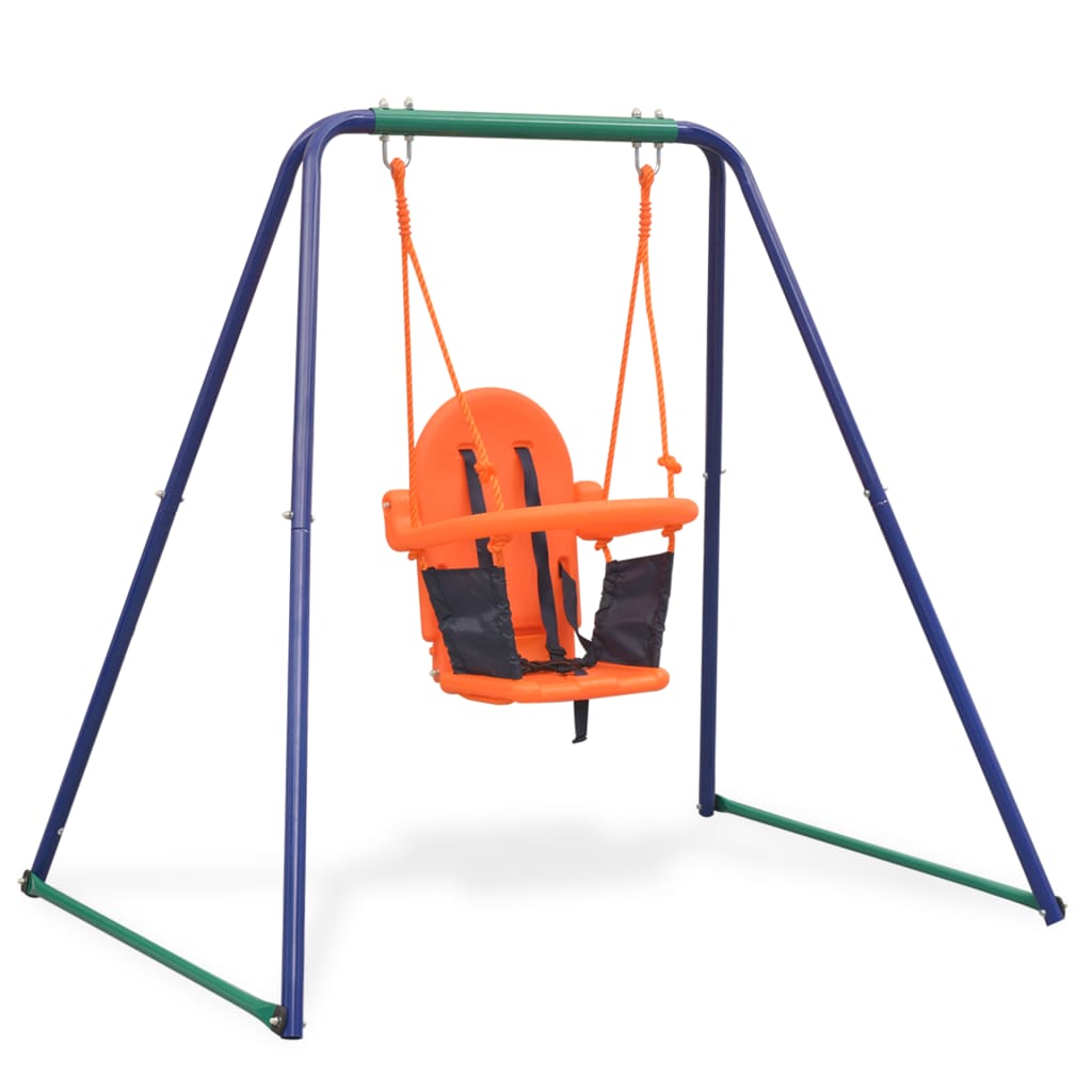 2-in-1 Single Swing and Toddler Swing Orange- Play Swings - HomeShopIreland - Home Shop Ireland - Play Swings - 2-in-1 Single Swing and Toddler Swing Orange