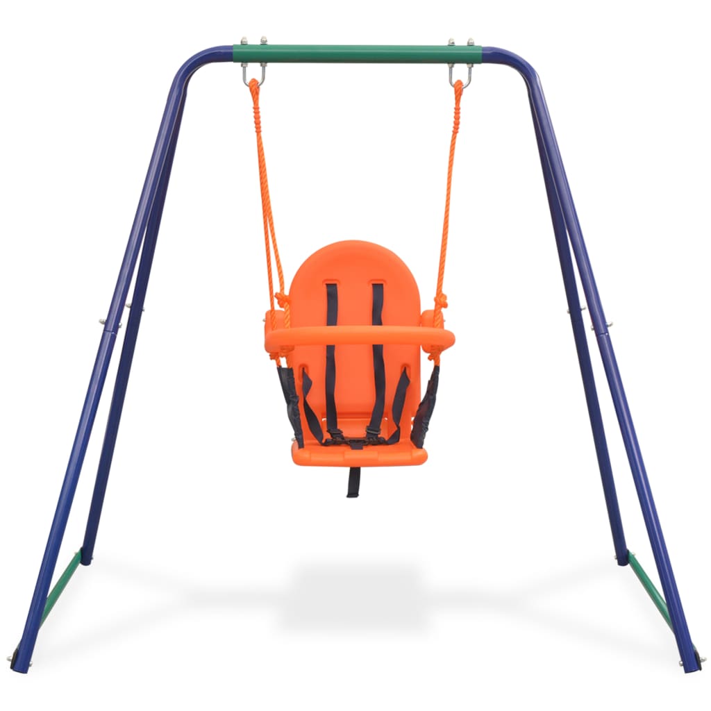 2-in-1 Single Swing and Toddler Swing Orange- Play Swings - HomeShopIreland - Home Shop Ireland - Play Swings - 2-in-1 Single Swing and Toddler Swing Orange