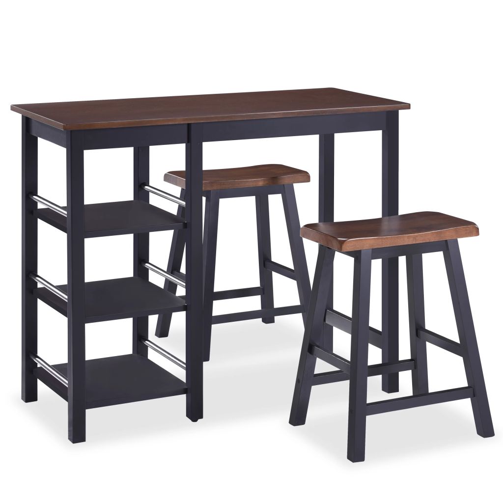 Bar Set 3 Pieces MDF Black- Kitchen & Dining Furniture Sets - HomeShopIreland - Home Shop Ireland - Kitchen & Dining Furniture Sets - Bar Set 3 Pieces MDF Black