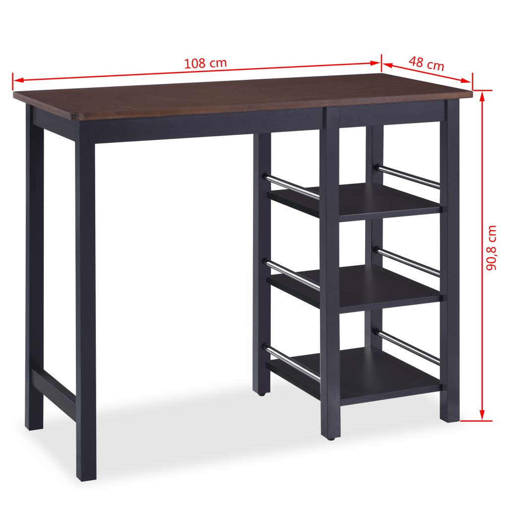 Bar Set 3 Pieces MDF Black- Kitchen & Dining Furniture Sets - HomeShopIreland - Home Shop Ireland - Kitchen & Dining Furniture Sets - Bar Set 3 Pieces MDF Black