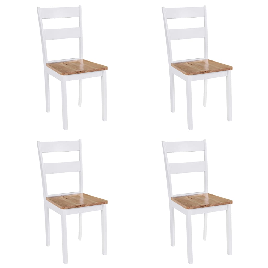 Dining Chairs 4 pcs White Solid Rubber Wood- Kitchen & Dining Room Chairs - HomeShopIreland - Home Shop Ireland - Kitchen & Dining Room Chairs - Dining Chairs 4 pcs White Solid Rubber Wood