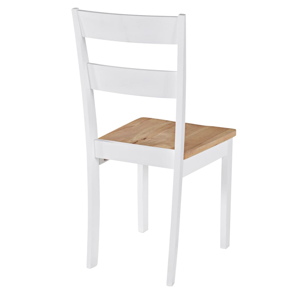Dining Chairs 4 pcs White Solid Rubber Wood- Kitchen & Dining Room Chairs - HomeShopIreland - Home Shop Ireland - Kitchen & Dining Room Chairs - Dining Chairs 4 pcs White Solid Rubber Wood