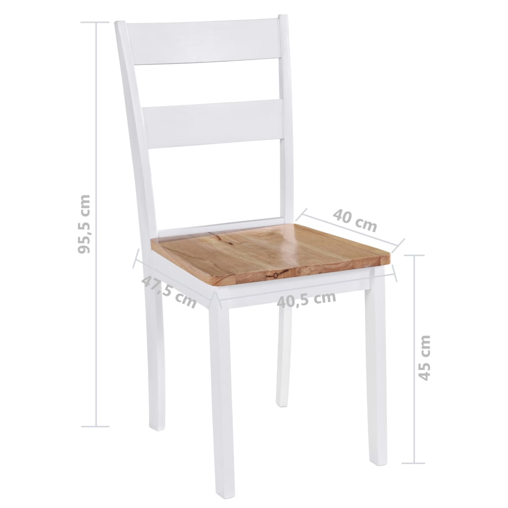 Dining Chairs 4 pcs White Solid Rubber Wood- Kitchen & Dining Room Chairs - HomeShopIreland - Home Shop Ireland - Kitchen & Dining Room Chairs - Dining Chairs 4 pcs White Solid Rubber Wood