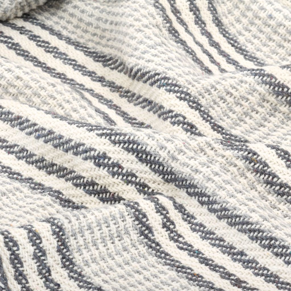 Throw Cotton Stripes 220x250 cm Grey and White- Blankets - HomeShopIreland - Home Shop Ireland - Blankets - Throw Cotton Stripes 220x250 cm Grey and White
