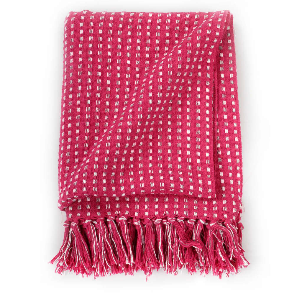 Throw Cotton Squares 220x250 cm Pink- Blankets - HomeShopIreland - Home Shop Ireland - Blankets - Throw Cotton Squares 220x250 cm Pink