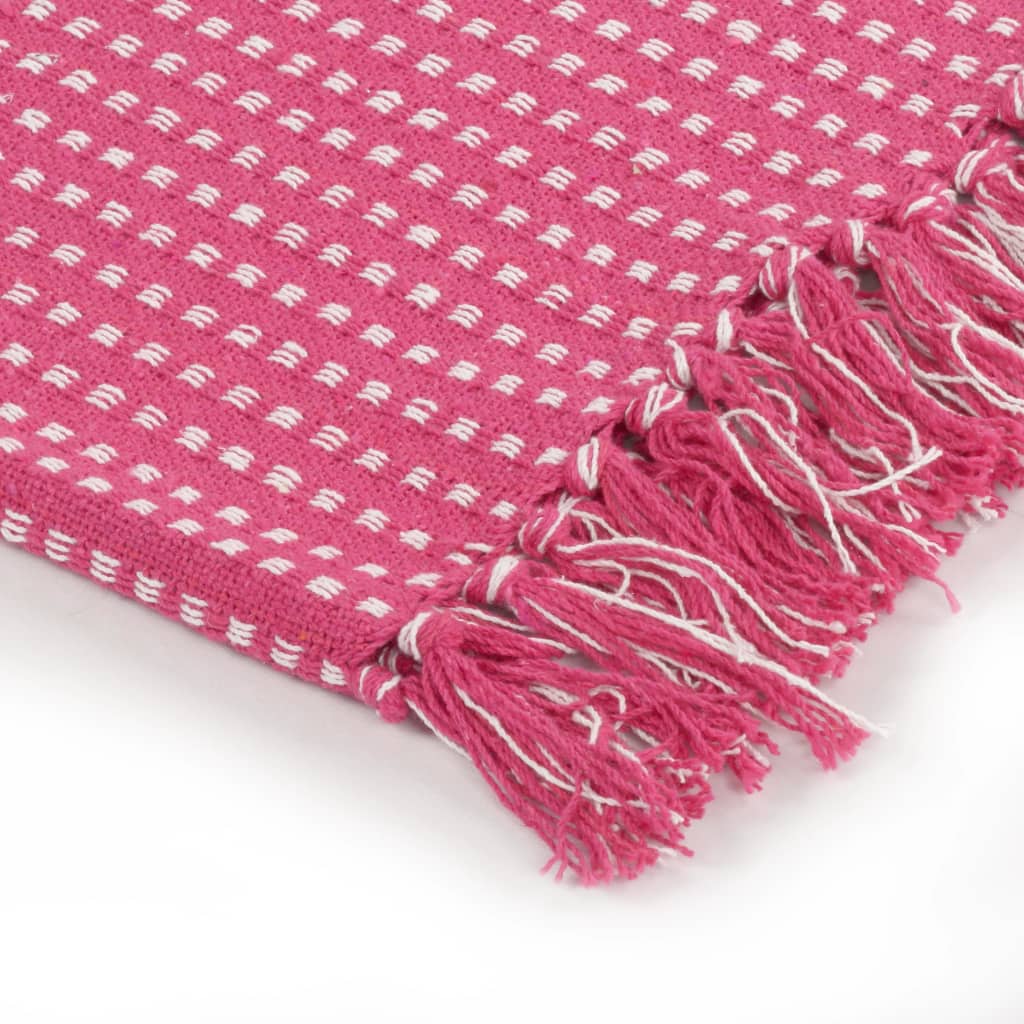 Throw Cotton Squares 220x250 cm Pink- Blankets - HomeShopIreland - Home Shop Ireland - Blankets - Throw Cotton Squares 220x250 cm Pink