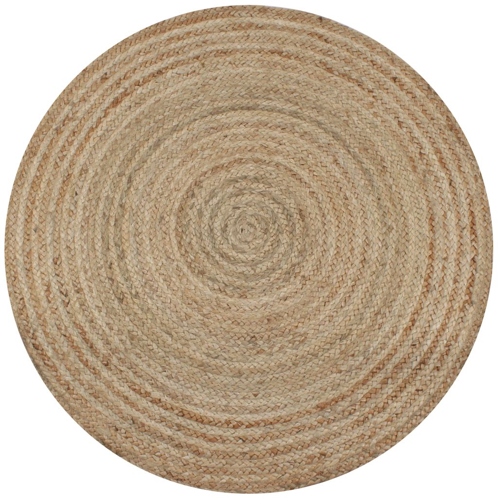 Area Rug Braided Jute 120 cm Round- Area Rug Braided Jute 120 cm RGarden > Decor > Rugs>< - HomeShopIreland - Home Shop Ireland - Area Rug Braided Jute 120 cm RGarden > Decor > Rugs>< - Area Rug Braided Jute 120 cm Round