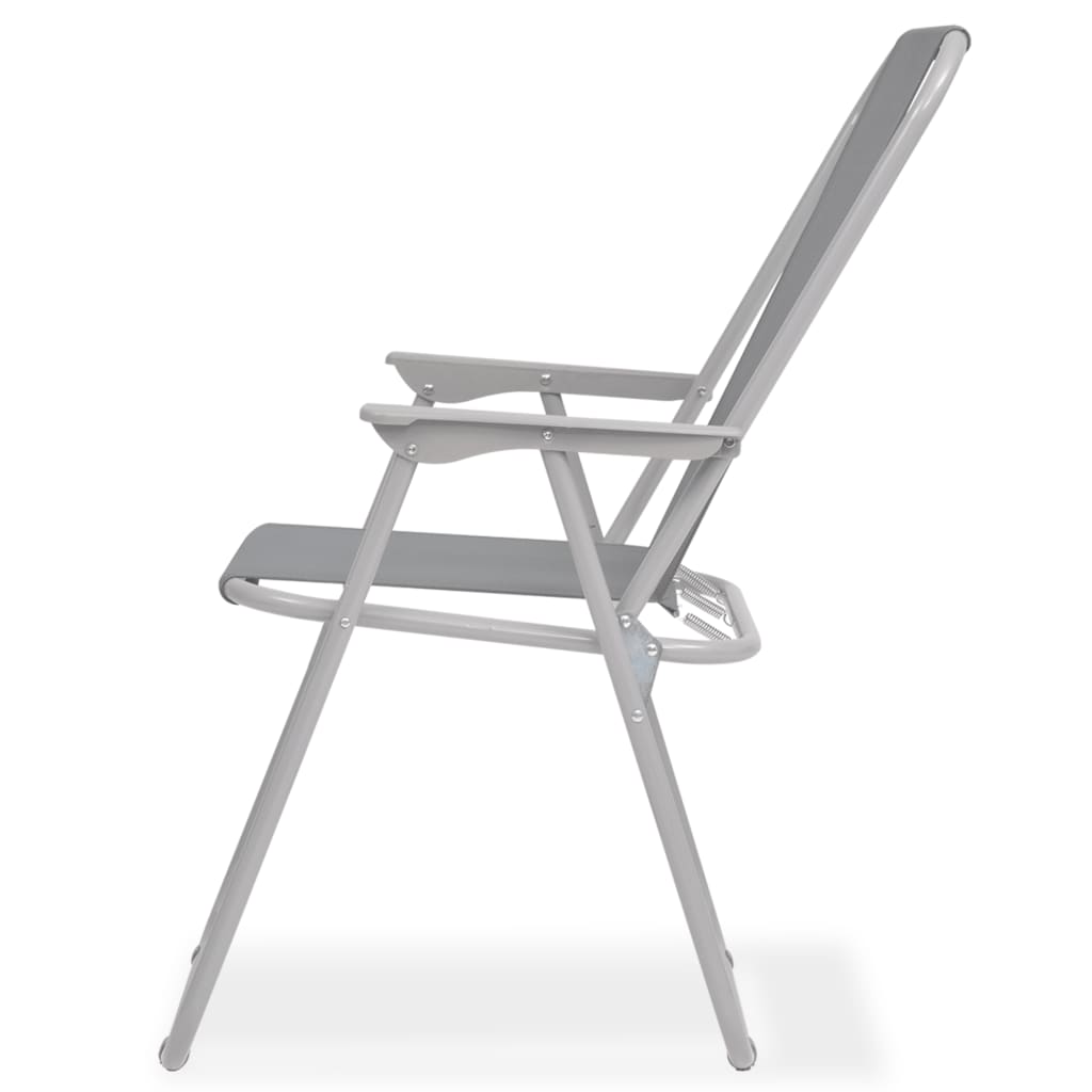 8 Piece Outdoor Dining Set Steel and Textilene Grey- Outdoor Furniture Sets - HomeShopIreland - Home Shop Ireland - Outdoor Furniture Sets - 8 Piece Outdoor Dining Set Steel and Textilene Grey