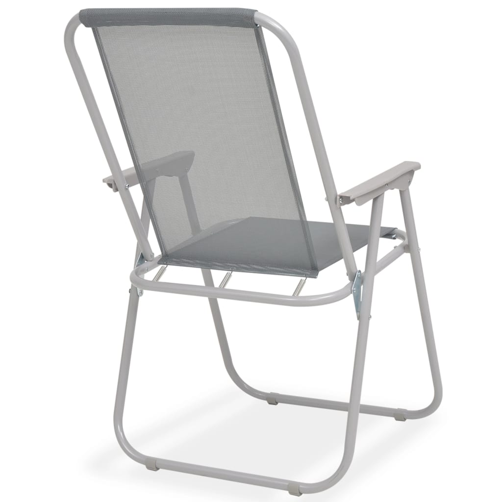 8 Piece Outdoor Dining Set Steel and Textilene Grey- Outdoor Furniture Sets - HomeShopIreland - Home Shop Ireland - Outdoor Furniture Sets - 8 Piece Outdoor Dining Set Steel and Textilene Grey