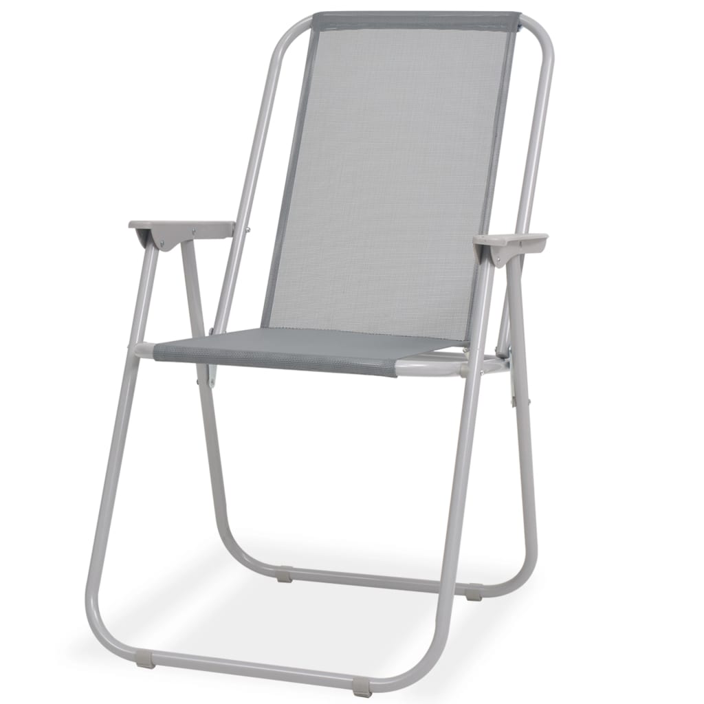 8 Piece Outdoor Dining Set Steel and Textilene Grey- Outdoor Furniture Sets - HomeShopIreland - Home Shop Ireland - Outdoor Furniture Sets - 8 Piece Outdoor Dining Set Steel and Textilene Grey