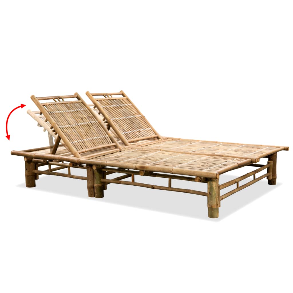 2-Person Sun Lounger Bamboo- Sunloungers - HomeShopIreland - Home Shop Ireland - Sunloungers - 2-Person Sun Lounger Bamboo