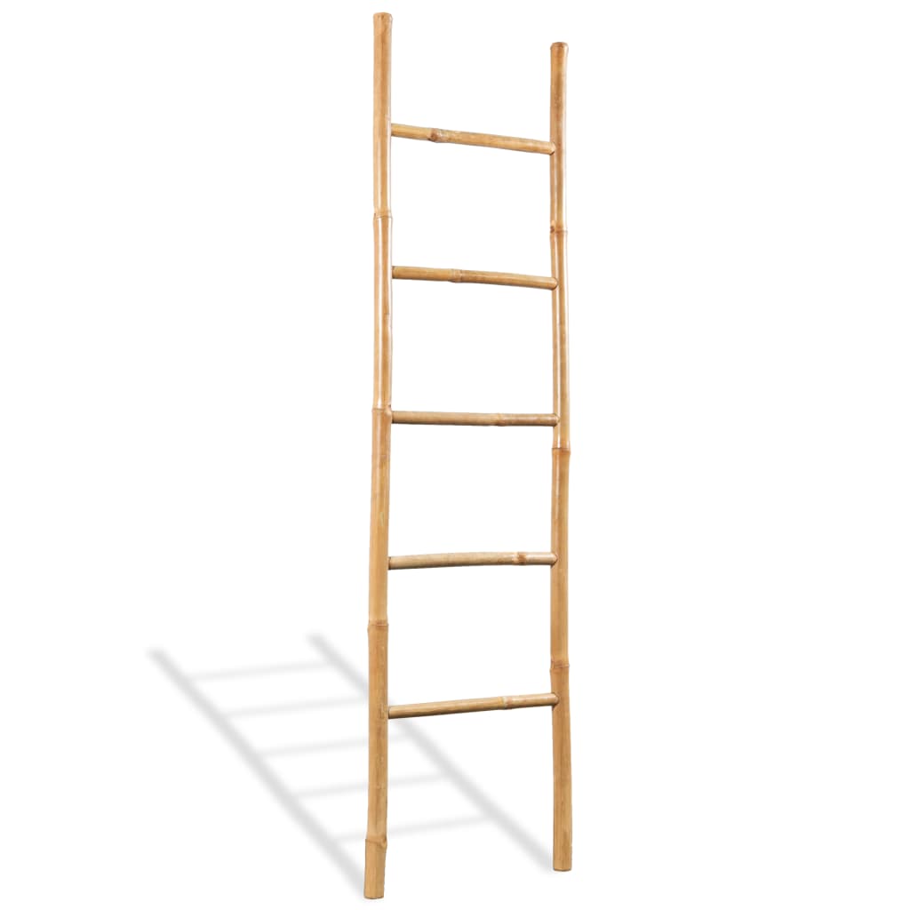 Towel Ladder with 5 Rungs Bamboo 150 cm- Towel Racks & Holders - HomeShopIreland - Home Shop Ireland - Towel Racks & Holders - Towel Ladder with 5 Rungs Bamboo 150 cm