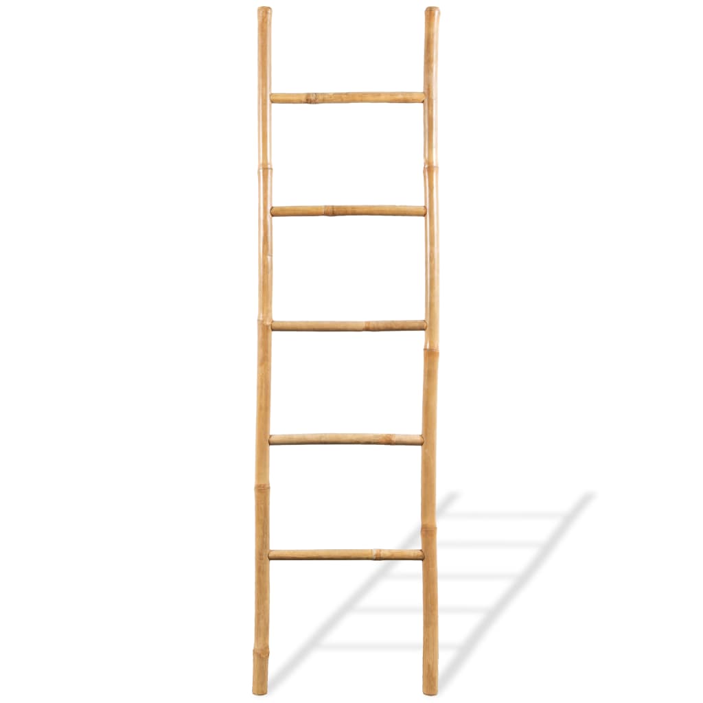 Towel Ladder with 5 Rungs Bamboo 150 cm- Towel Racks & Holders - HomeShopIreland - Home Shop Ireland - Towel Racks & Holders - Towel Ladder with 5 Rungs Bamboo 150 cm