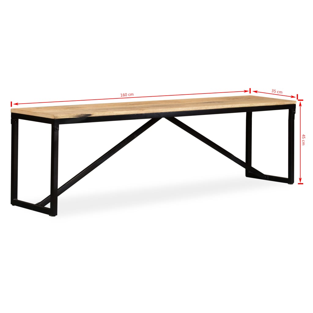 Bench Solid Mango Wood 160x35x45 cm- Storage & Entryway Benches - HomeShopIreland - Home Shop Ireland - Storage & Entryway Benches - Bench Solid Mango Wood 160x35x45 cm
