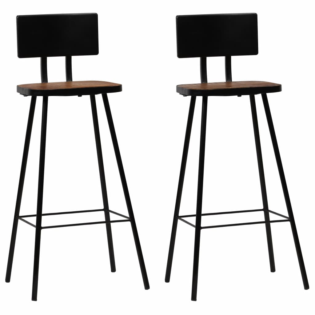 Bar Chairs 2 pcs Solid Reclaimed Wood- Table & Bar Stools - HomeShopIreland - Home Shop Ireland - Table & Bar Stools - Bar Chairs 2 pcs Solid Reclaimed Wood