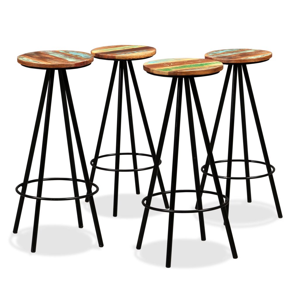 Bar Stools 4 pcs Solid Reclaimed Wood- Table & Bar Stools - HomeShopIreland - Home Shop Ireland - Table & Bar Stools - Bar Stools 4 pcs Solid Reclaimed Wood