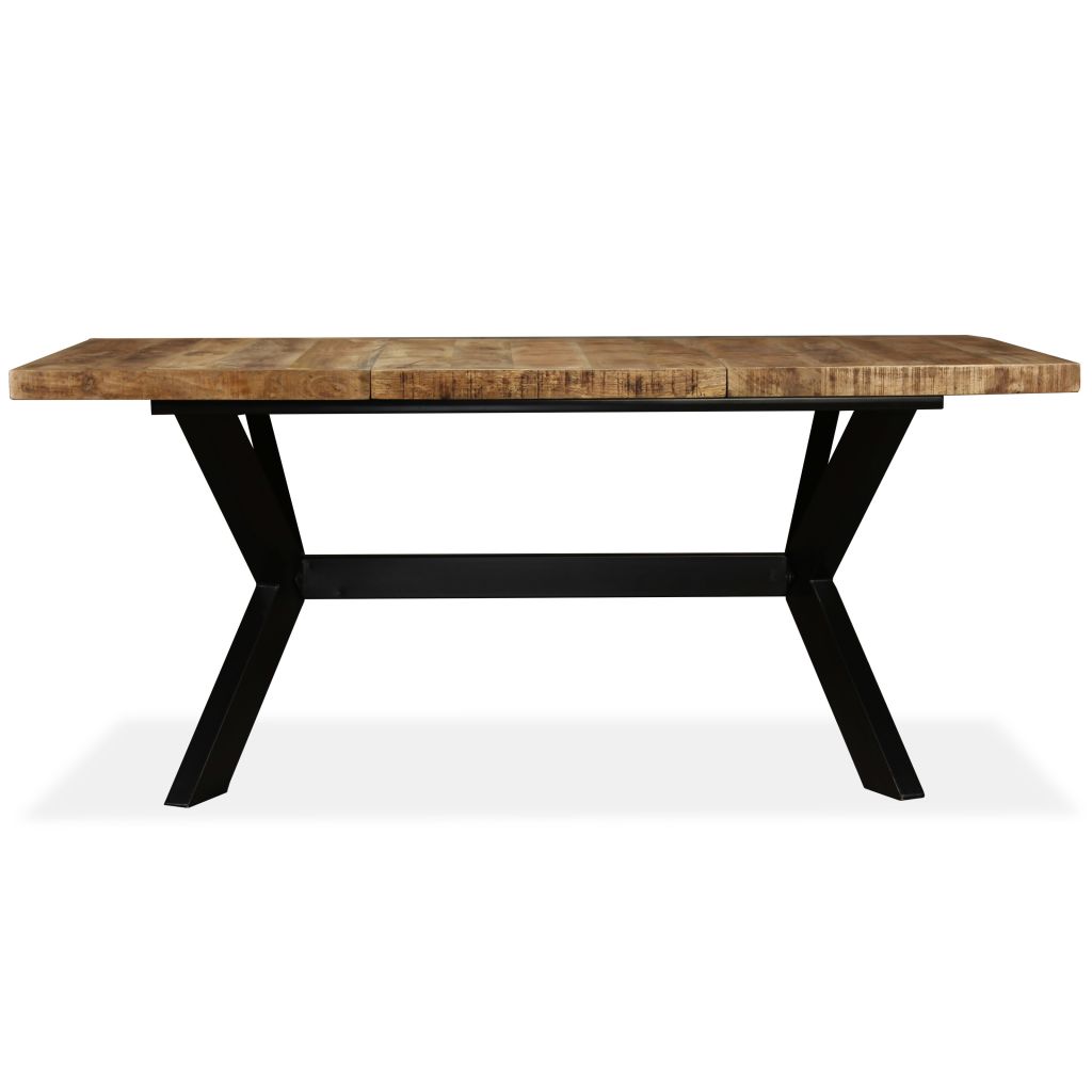 Dining Table Solid Mango Wood and Steel Cross 180 cm- Kitchen & Dining Room Tables - HomeShopIreland - Home Shop Ireland - Kitchen & Dining Room Tables - Dining Table Solid Mango Wood and Steel Cross 180 cm