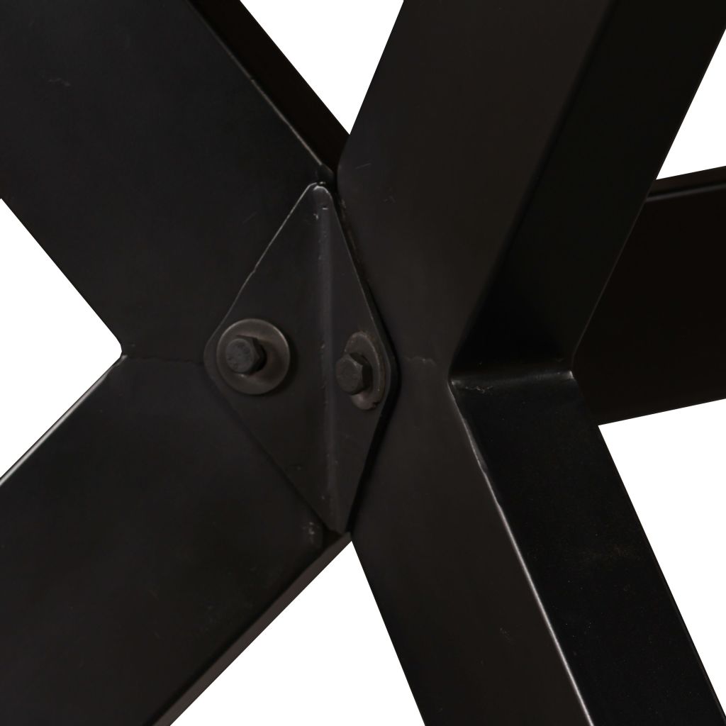 Dining Table Solid Mango Wood and Steel Cross 180 cm- Kitchen & Dining Room Tables - HomeShopIreland - Home Shop Ireland - Kitchen & Dining Room Tables - Dining Table Solid Mango Wood and Steel Cross 180 cm
