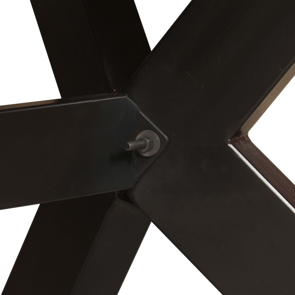 Dining Table Solid Mango Wood and Steel Cross 180 cm- Kitchen & Dining Room Tables - HomeShopIreland - Home Shop Ireland - Kitchen & Dining Room Tables - Dining Table Solid Mango Wood and Steel Cross 180 cm