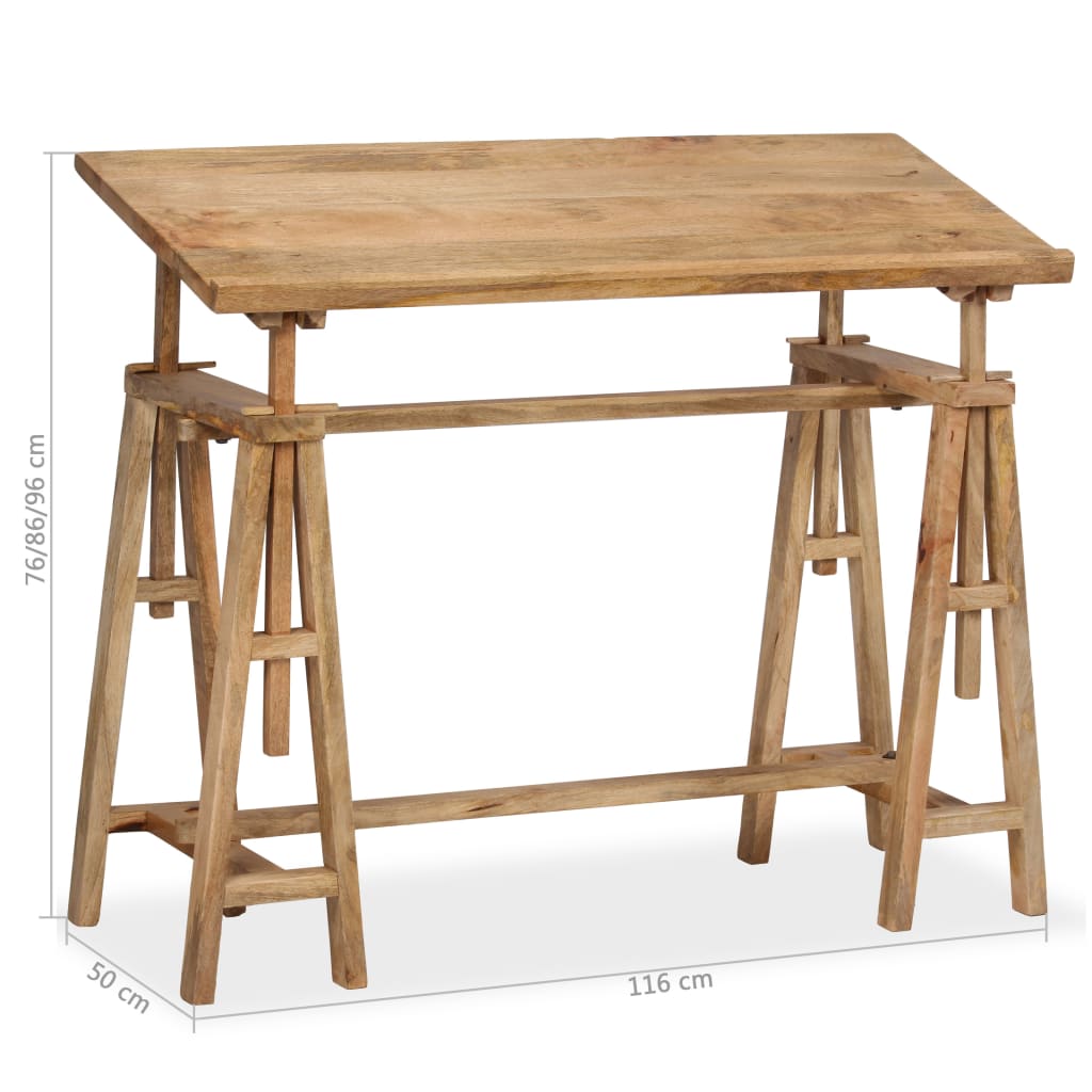 Drafting Table Solid Mango Wood 116x50x76 cm- Art & Drafting Tables - HomeShopIreland - Home Shop Ireland - Art & Drafting Tables - Drafting Table Solid Mango Wood 116x50x76 cm