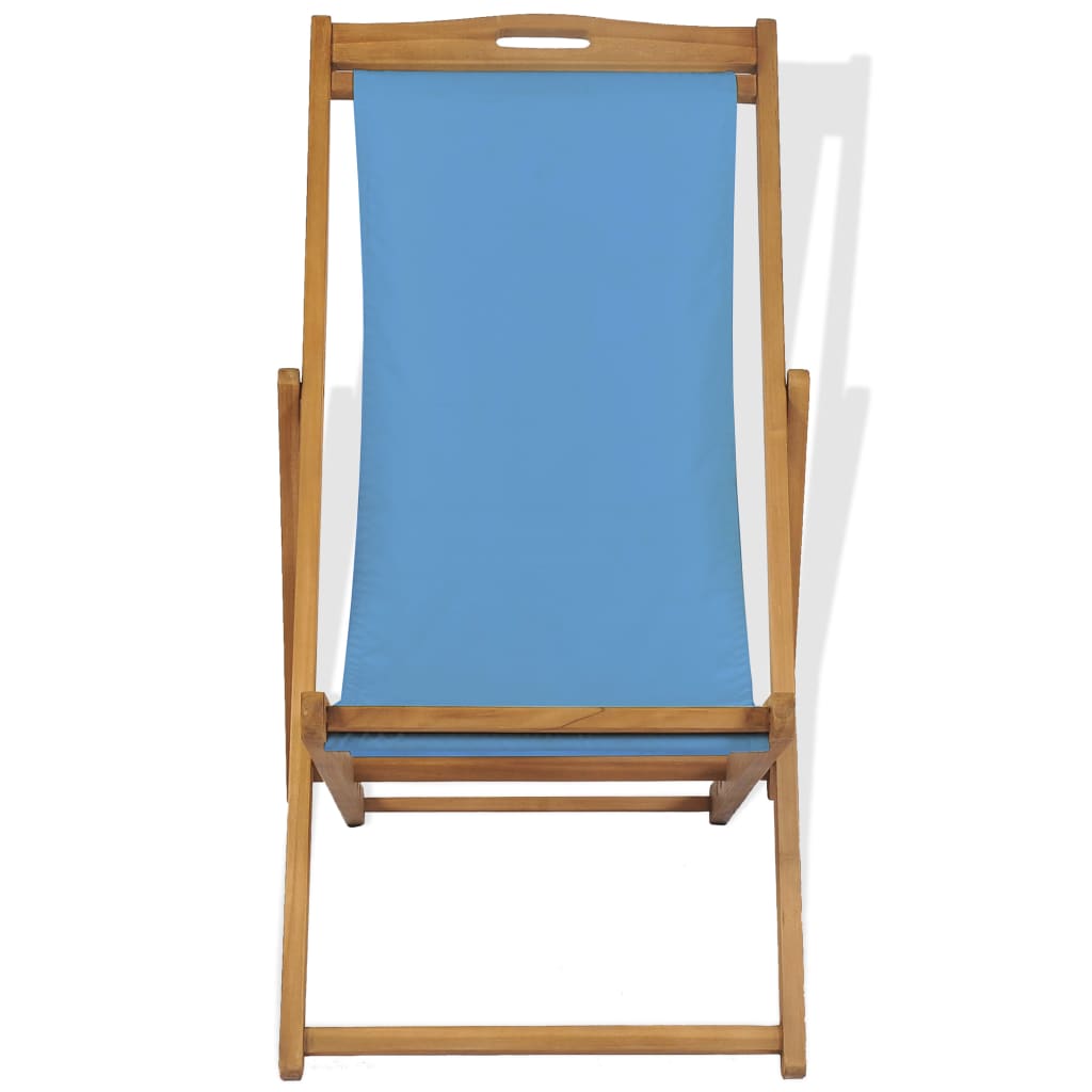 Deck Chair Teak 56x105x96 cm Blue- Outdoor Chairs - HomeShopIreland - Home Shop Ireland - Outdoor Chairs - Deck Chair Teak 56x105x96 cm Blue