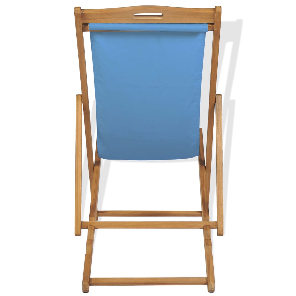 Deck Chair Teak 56x105x96 cm Blue- Outdoor Chairs - HomeShopIreland - Home Shop Ireland - Outdoor Chairs - Deck Chair Teak 56x105x96 cm Blue