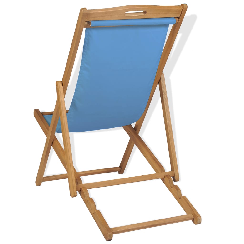 Deck Chair Teak 56x105x96 cm Blue- Outdoor Chairs - HomeShopIreland - Home Shop Ireland - Outdoor Chairs - Deck Chair Teak 56x105x96 cm Blue