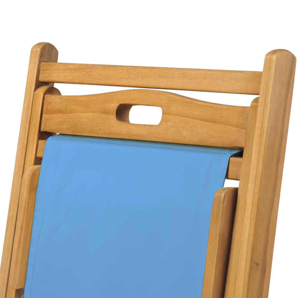 Deck Chair Teak 56x105x96 cm Blue- Outdoor Chairs - HomeShopIreland - Home Shop Ireland - Outdoor Chairs - Deck Chair Teak 56x105x96 cm Blue