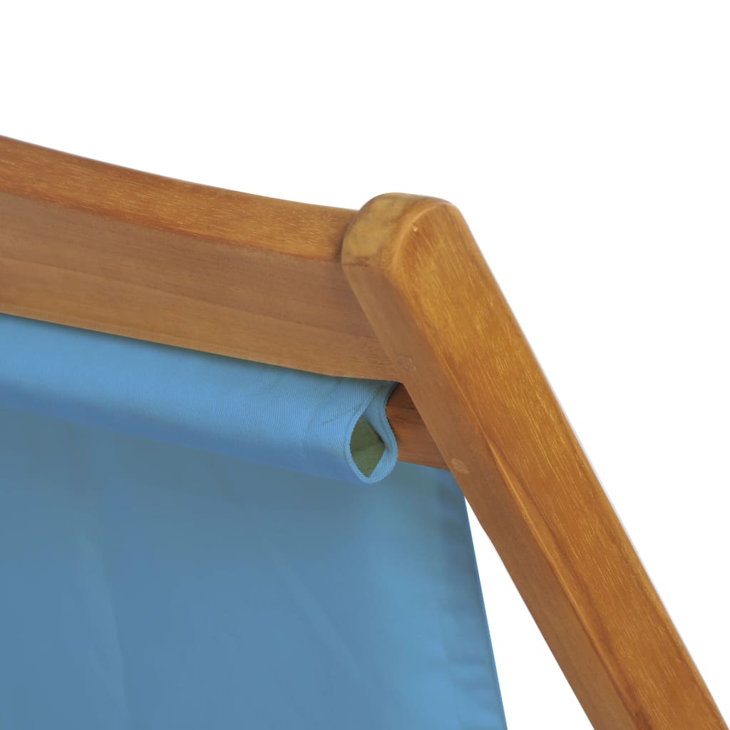 Deck Chair Teak 56x105x96 cm Blue- Outdoor Chairs - HomeShopIreland - Home Shop Ireland - Outdoor Chairs - Deck Chair Teak 56x105x96 cm Blue