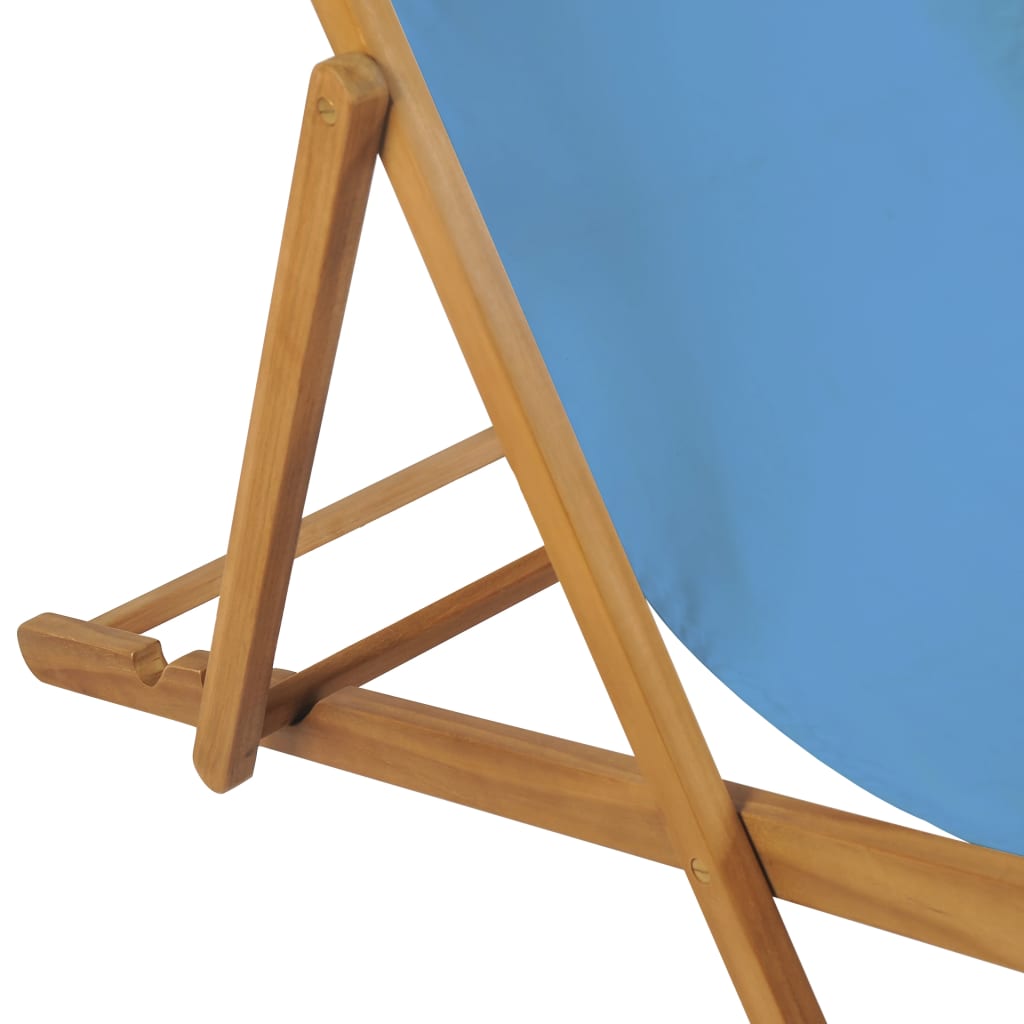 Deck Chair Teak 56x105x96 cm Blue- Outdoor Chairs - HomeShopIreland - Home Shop Ireland - Outdoor Chairs - Deck Chair Teak 56x105x96 cm Blue