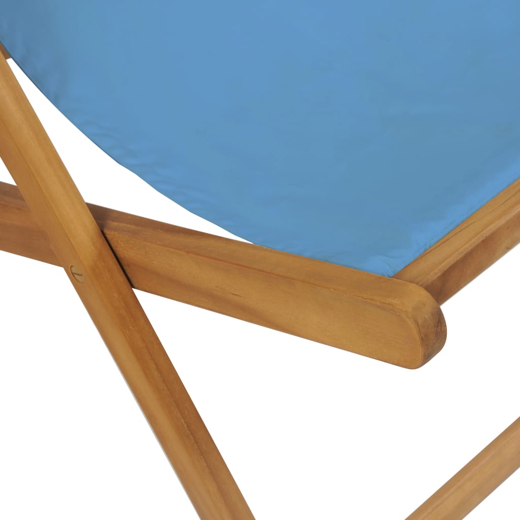Deck Chair Teak 56x105x96 cm Blue- Outdoor Chairs - HomeShopIreland - Home Shop Ireland - Outdoor Chairs - Deck Chair Teak 56x105x96 cm Blue