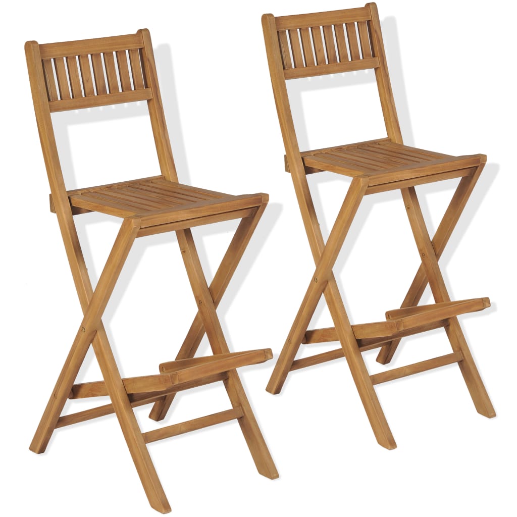 3 Piece Bistro Set with Folding Chairs Solid Teak Wood- Outdoor Furniture Sets - HomeShopIreland - Home Shop Ireland - Outdoor Furniture Sets - 3 Piece Bistro Set with Folding Chairs Solid Teak Wood