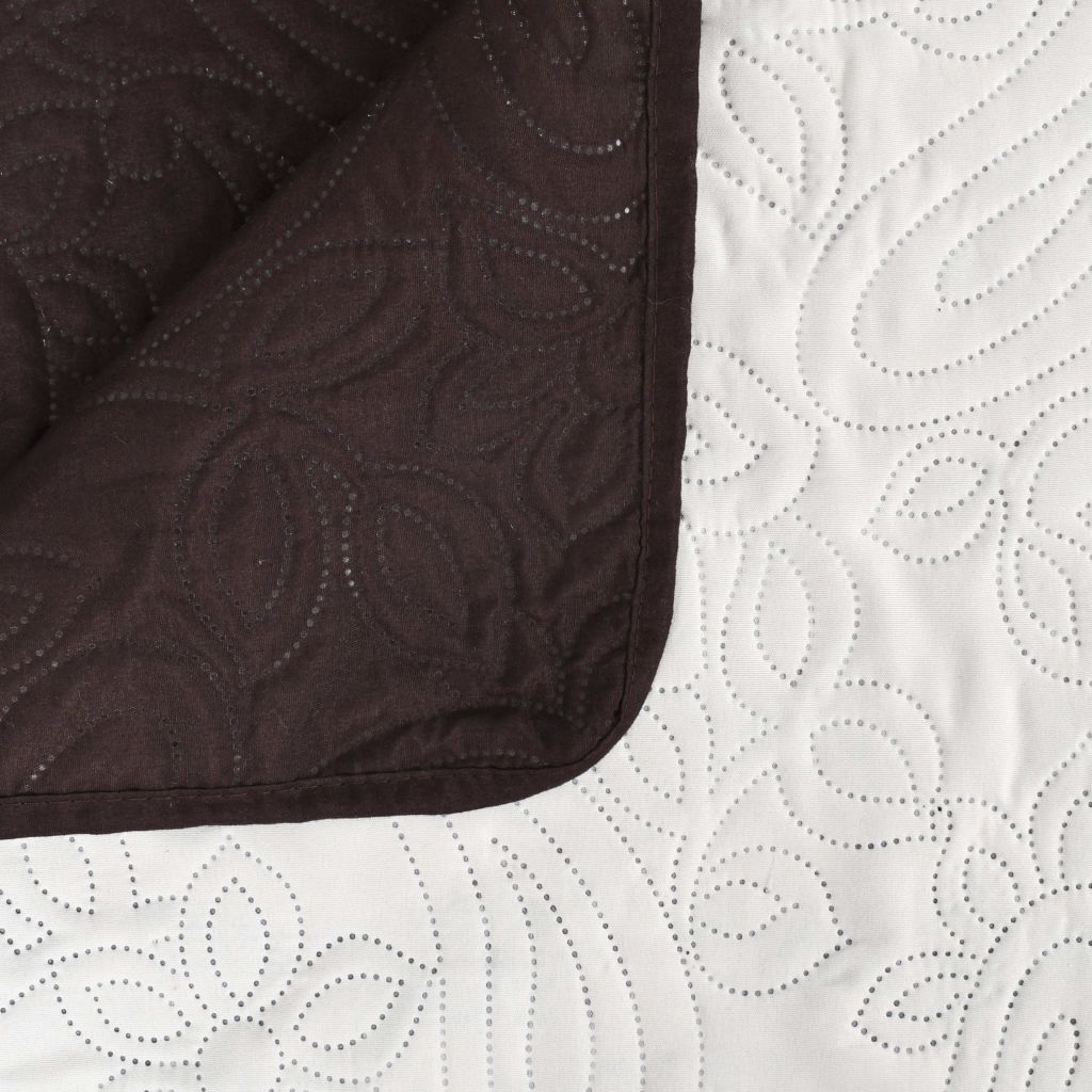 Double-sided Quilted Bedspread 230x260 cm Cream and Brown- Quilts & Duvets - HomeShopIreland - Home Shop Ireland - Quilts & Duvets - Double-sided Quilted Bedspread 230x260 cm Cream and Brown