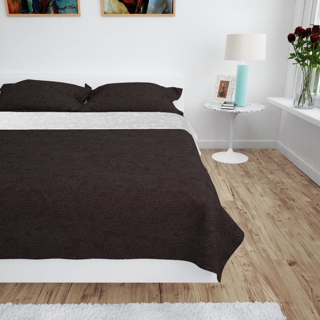 Double-sided Quilted Bedspread 230x260 cm Cream and Brown- Quilts & Duvets - HomeShopIreland - Home Shop Ireland - Quilts & Duvets - Double-sided Quilted Bedspread 230x260 cm Cream and Brown