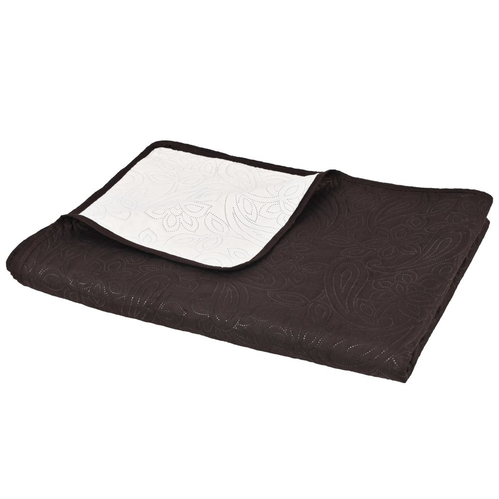 Double-sided Quilted Bedspread 230x260 cm Cream and Brown- Quilts & Duvets - HomeShopIreland - Home Shop Ireland - Quilts & Duvets - Double-sided Quilted Bedspread 230x260 cm Cream and Brown