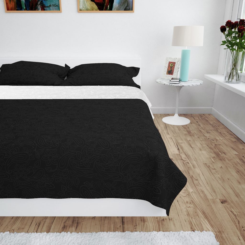 Double-sided Quilted Bedspread 230x260 cm Black and White- Quilts & Duvets - HomeShopIreland - Home Shop Ireland - Quilts & Duvets - Double-sided Quilted Bedspread 230x260 cm Black and White