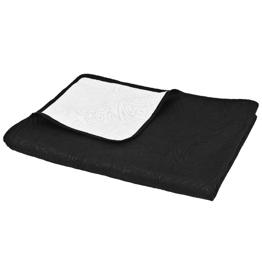 Double-sided Quilted Bedspread 230x260 cm Black and White- Quilts & Duvets - HomeShopIreland - Home Shop Ireland - Quilts & Duvets - Double-sided Quilted Bedspread 230x260 cm Black and White