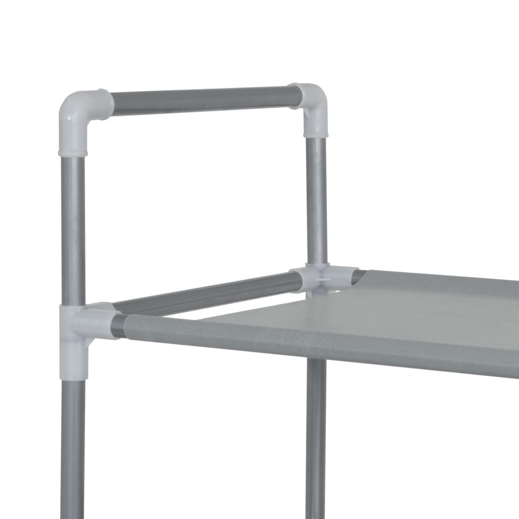 Shoe Rack with 10 Shelves Metal and Non-woven Fabric Silver- Shoe Racks & Organisers - HomeShopIreland - Home Shop Ireland - Shoe Racks & Organisers - Shoe Rack with 10 Shelves Metal and Non-woven Fabric Silver