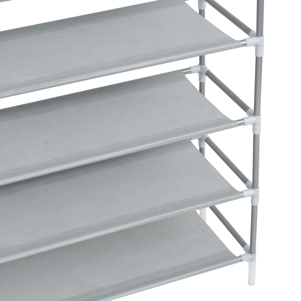 Shoe Rack with 10 Shelves Metal and Non-woven Fabric Silver- Shoe Racks & Organisers - HomeShopIreland - Home Shop Ireland - Shoe Racks & Organisers - Shoe Rack with 10 Shelves Metal and Non-woven Fabric Silver