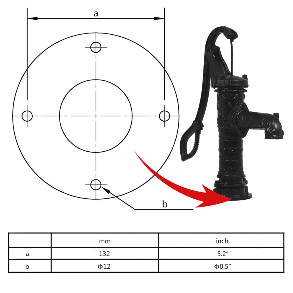 Garden Hand Water Pump Cast Iron- Well Pumps & Systems - HomeShopIreland - Home Shop Ireland - Well Pumps & Systems - Garden Hand Water Pump Cast Iron