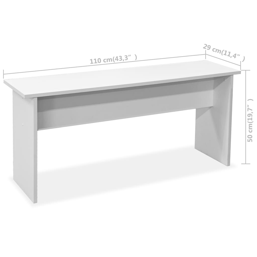 Dining Table and Benches 3 Pieces Chipboard White- Kitchen & Dining Furniture Sets - HomeShopIreland - Home Shop Ireland - Kitchen & Dining Furniture Sets - Dining Table and Benches 3 Pieces Chipboard White
