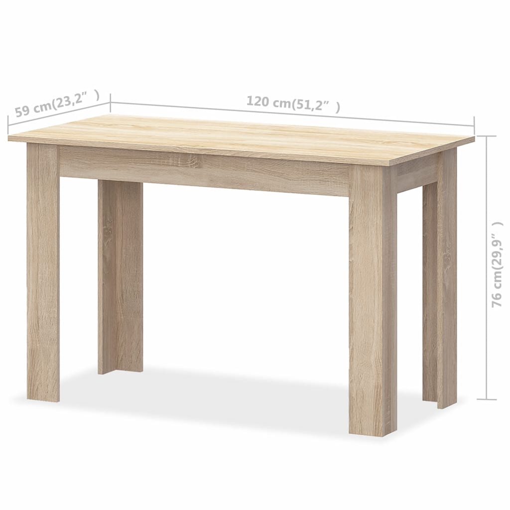 Dining Table and Benches 3 Pieces Chipboard Oak- Kitchen & Dining Furniture Sets - HomeShopIreland - Home Shop Ireland - Kitchen & Dining Furniture Sets - Dining Table and Benches 3 Pieces Chipboard Oak