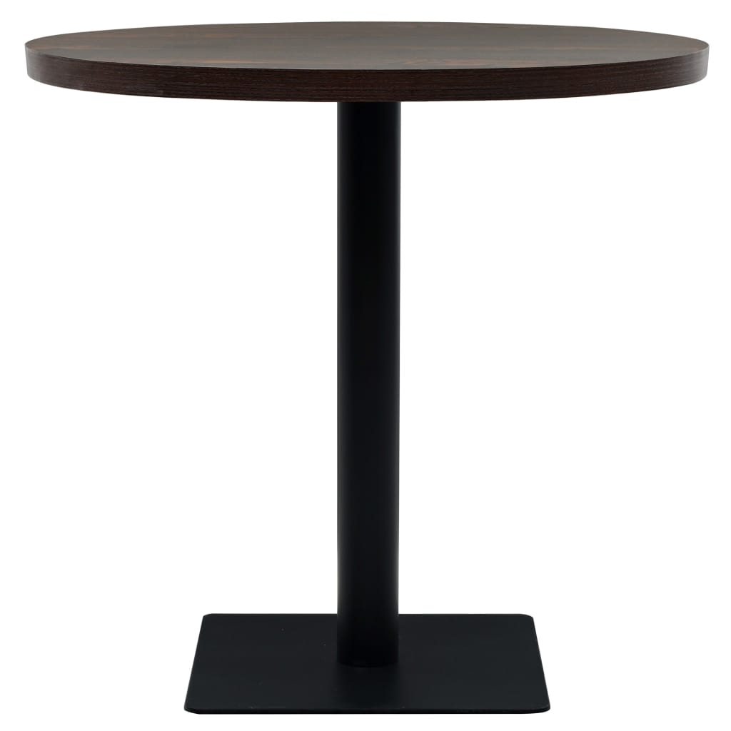 Bistro Table MDF and Steel Round 80x75 cm Dark Ash- Kitchen & Dining Room Tables - HomeShopIreland - Home Shop Ireland - Kitchen & Dining Room Tables - Bistro Table MDF and Steel Round 80x75 cm Dark Ash